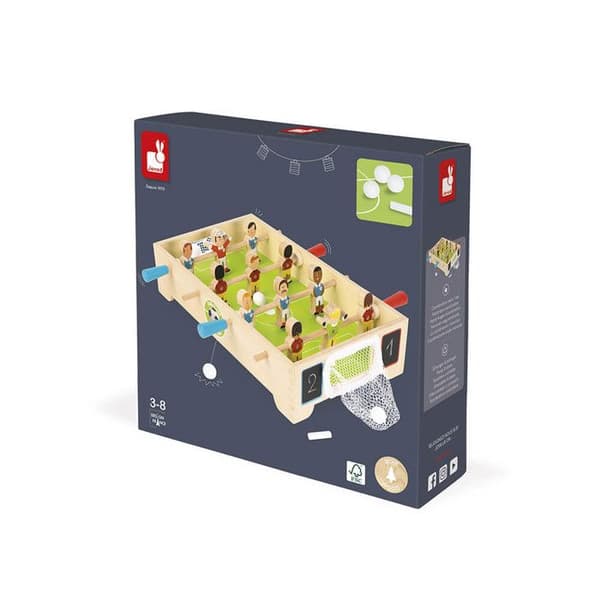 Mini Wooden Champions Bordsfotboll - JANOD - Från 3 år - Inomhus - 32x31x10cm - Orange - Blandat