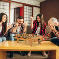 Miniatyrbild 3 av 6: Relaxdays Foosball Mini Foosball Bord Barn Vuxna Resebord Fotbollsspel BxD 69 x 37 cm, Grön-Brun