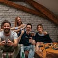 Miniatyrbild 5 av 6: Relaxdays Foosball Mini Foosball Bord Barn Vuxna Resebord Fotbollsspel BxD 69 x 37 cm, Grön-Brun