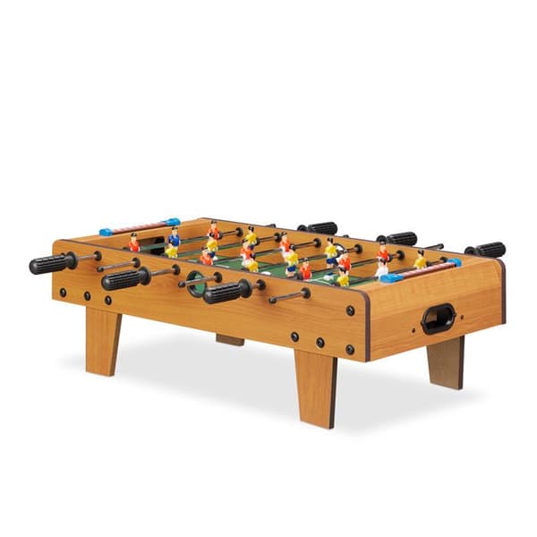 Relaxdays Foosball Mini Foosball Bord Barn Vuxna Resebord Fotbollsspel BxD 69 x 37 cm, Grön-Brun