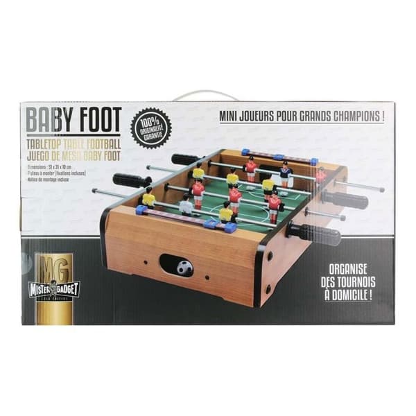Mister Gadget MG2018 Bordsspel Bordsfotboll Med 2 resultattavlor och 2 bollar Metallplast Brun och grön H10x31x51 cm