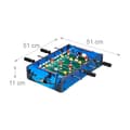 Miniatyrbild 4 av 6: Relaxdays Bordtennisbord, LED-lampor, barn &amp; vuxna, 4 stångar, 2 bollar ingår, mini fotbollsspel, blå