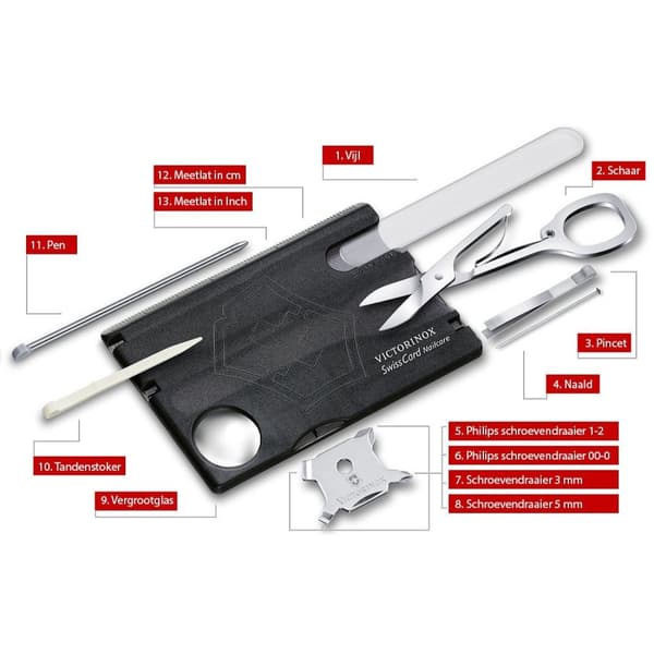 VICTORINOX SWISSCARD NAILCARE CLASSIC black, nagelfil, nagelsax