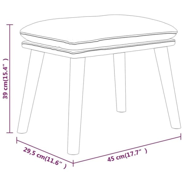 vidaXL Fotpall svart 45x29,5x35 cm sammet