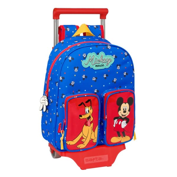 Skolväska med hjul Mickey Mouse Clubhouse Good day Blå 28 x 34 x 10 cm