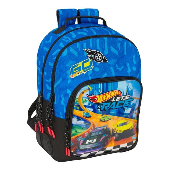 Skolryggsäck Hot Wheels Let's race Blå Svart 32 x 42 x 15 cm