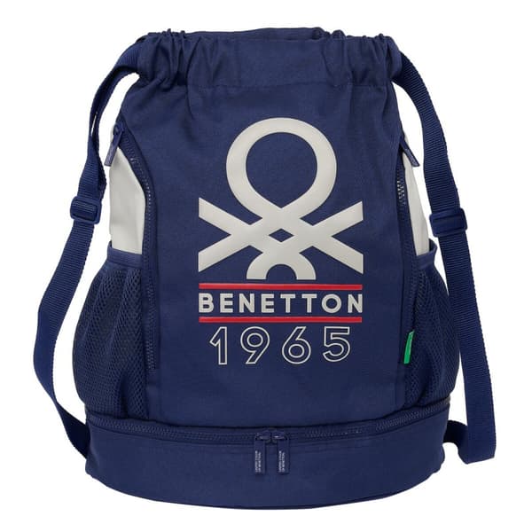 Ryggsäck till barn Benetton Varsity Grå Marinblå 35 x 40 x 1 cm