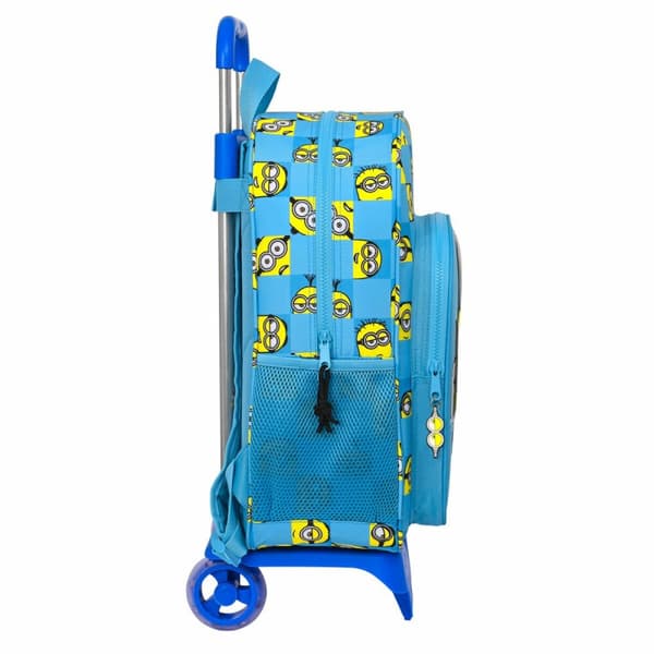 Skolväska med hjul Minions Minionstatic Blå (33 x 42 x 14 cm)