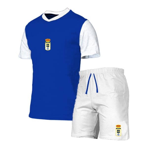 Real Oviedo Kortärmad Pyjamas Junior Blå 6 Years