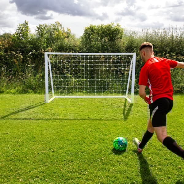 Fodbold Mål Net All Weather PVC Stolper 24 Net Beslag U-Sticks Bærbar Træning Indendørs Udendørs Hurtig montering Målbræt 5 huller Remme og bæretaske