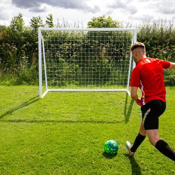 Fodbold Mål Net All Weather PVC Stolper 24 Net Beslag U-Sticks Bærbar Træning Indendørs Udendørs Hurtig montering Målbræt 5 huller Remme og bæretaske