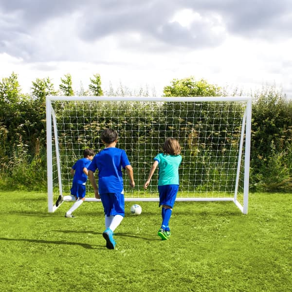 Fodbold Mål Net All Weather PVC Stolper 24 Net Beslag U-Sticks Bærbar Træning Indendørs Udendørs Hurtig montering Målbræt 5 huller Remme og bæretaske