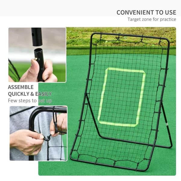 Rootz Rebounder Net - Rebounder - Rebound Wall Net - Kickback Net - Svart - 75x126cm