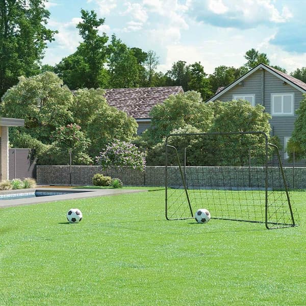 Rootz Fodboldmål - Fodboldmål for børn - Fodboldmål - Bærbart fodboldmål - Havefodboldmål - Træningsfodboldmål - Sort - 300 x 120 x 205 cm