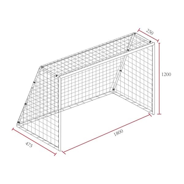 AXI Cristiano - Fotbollsbur | Hopfällbar fotbollsbur | Fotbollsmål 180 cm, 5 kg | Antracit | Lätt att bygga och förvara | Lätt att transportera