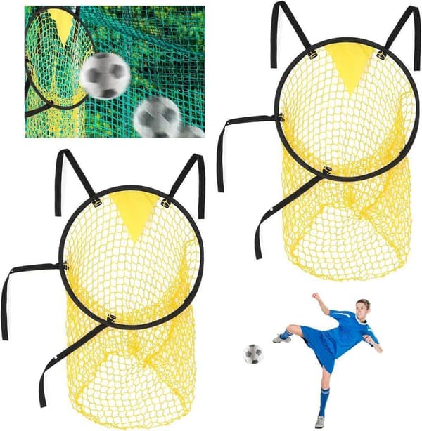 2-pak Træningsnet til fodboldmål, 55x70 cm og 45x60 cm, Præcisionstræning