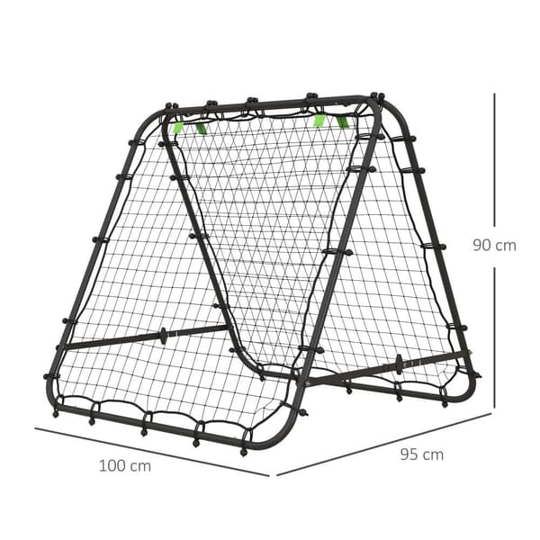 Fodbold Rebounder, 100x95x90 cm, Sort