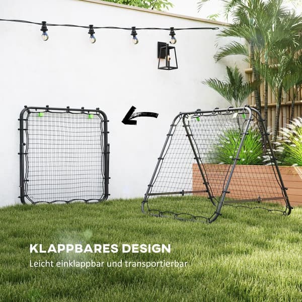 Fodbold Rebounder, 100x95x90 cm, Sort