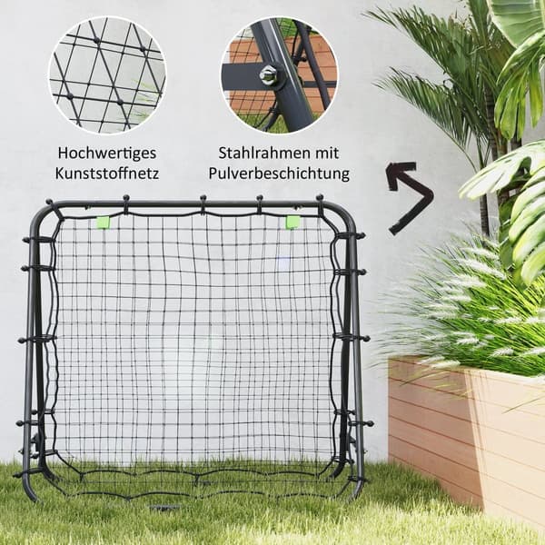Fodbold Rebounder, 100x95x90 cm, Sort