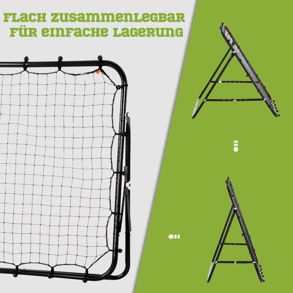 Fodbold Rebounder, 96x80x96 cm, Sort