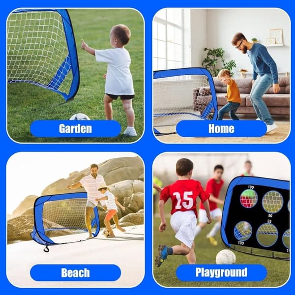 Moorle Football Goal 4-in-1 tarkka-ampujakankaalla ja laukulla – lasten harjoitusvälineet, ulkoilu ja jalkapallo