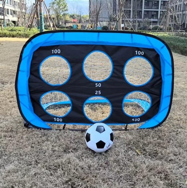 Moorle Football Goal 4-in-1 tarkka-ampujakankaalla ja laukulla – lasten harjoitusvälineet, ulkoilu ja jalkapallo