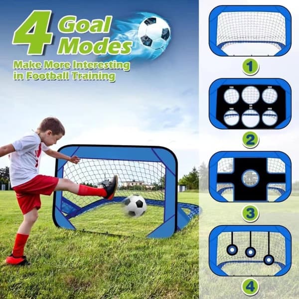 Moorle Football Goal 4-in-1 tarkka-ampujakankaalla ja laukulla – lasten harjoitusvälineet, ulkoilu ja jalkapallo