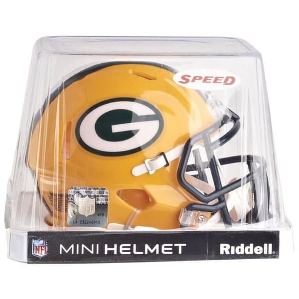 Mini Fotbollshelm - Riddell - NFL Speed - Green Bay Packers - Miniatyrstorlek - 5 tum
