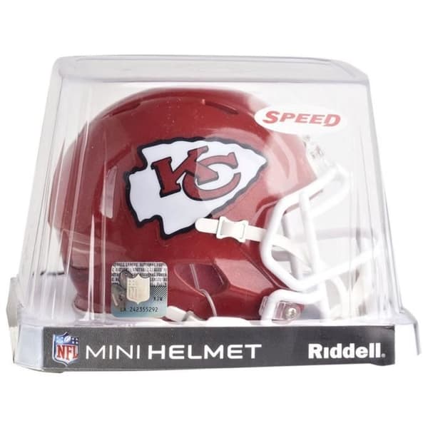 Mini Fotbollshjälm - Riddell - NFL Speed - Kansas City Chiefs - Röd och guld - Storlek 5 tum