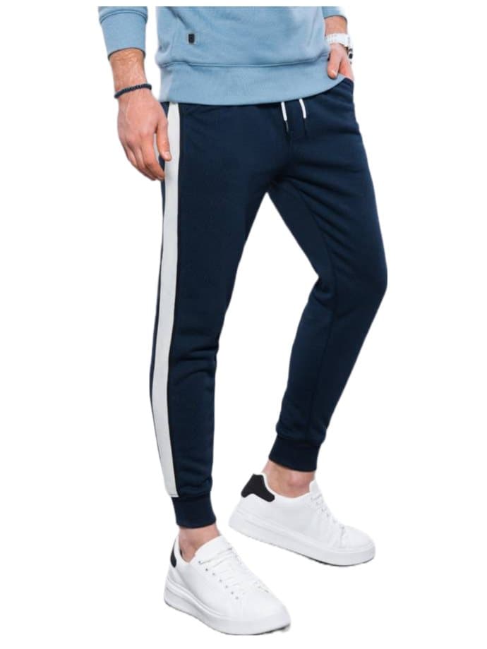 Ombre träningsbyxor för män 65 % bomull, 35 % polyester S-XXL- röd, grå, svart, marinblå