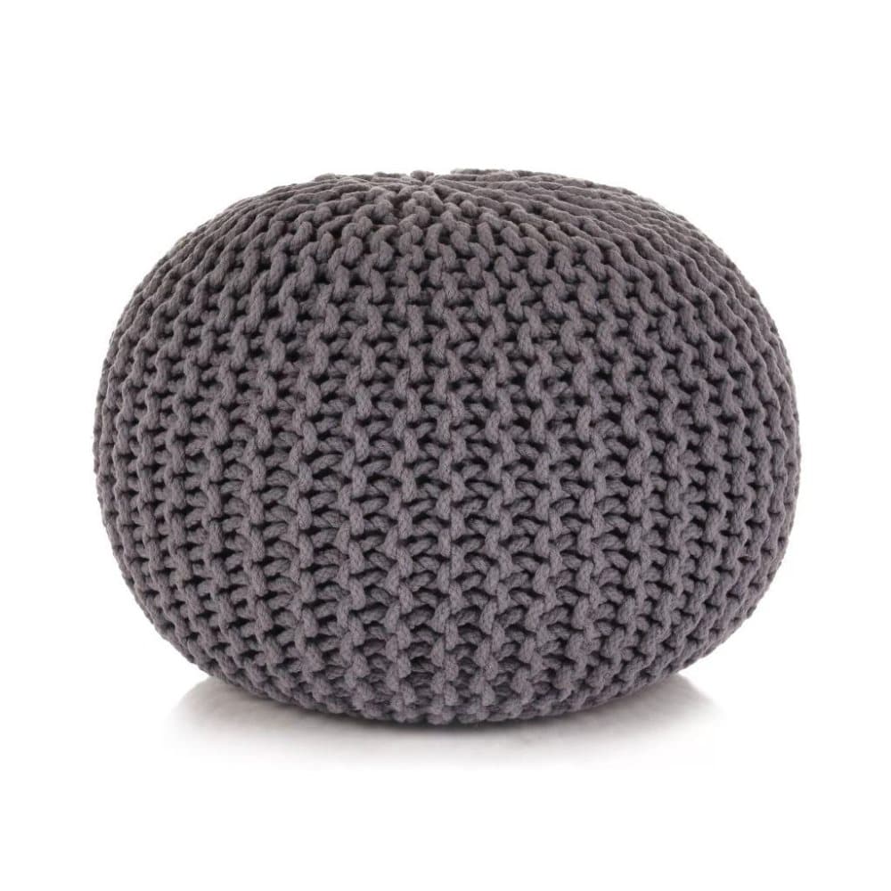 vidaXL Käsinpunottu pallorahi puuvilla 50x35 cm harmaa