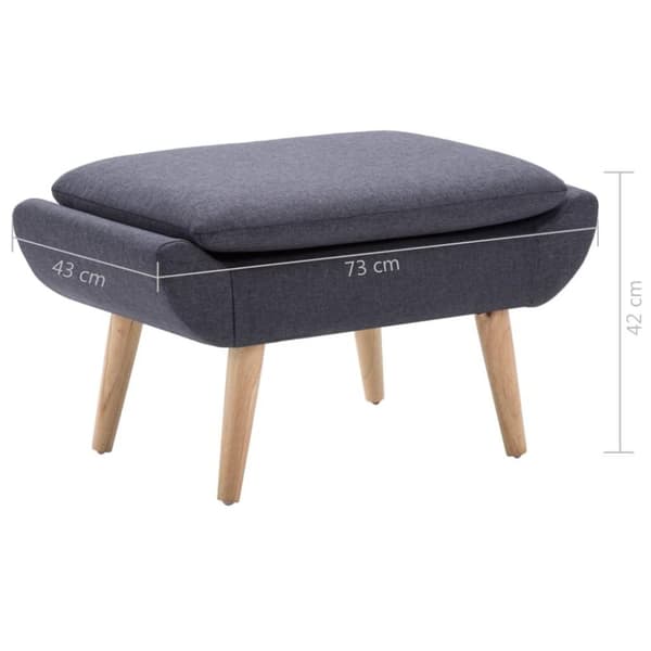 vidaXL Fotpall tyg 73x43x42 cm mörkgrå