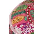 Miniatyrbild 3 av 7: vidaXL Sittpuff med lappmönster rund bomull handgjord 40x20 cm rosa
