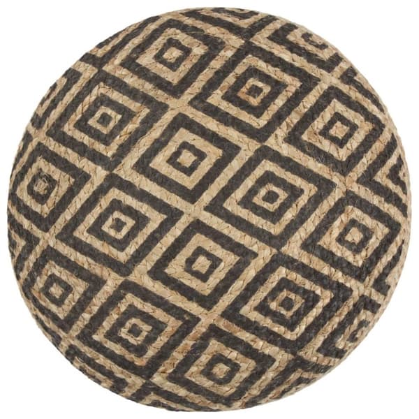 vidaXL Handgjord sittpuff svart 45x30 cm jute