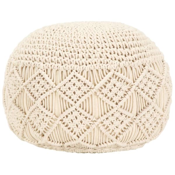 vidaXL Handgjord sittpuff makramé 45x30 cm bomull