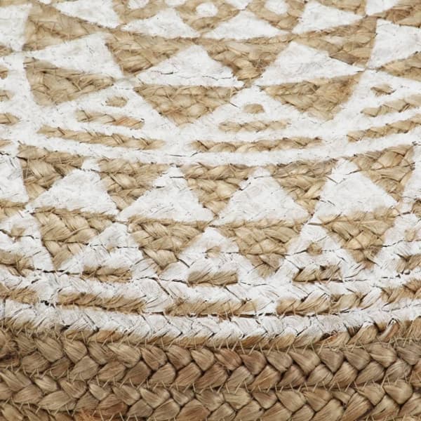 vidaXL Handgjord sittpuff vit 45x30 cm jute