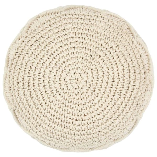 vidaXL Handgjord sittpuff makramé 45x30 cm bomull