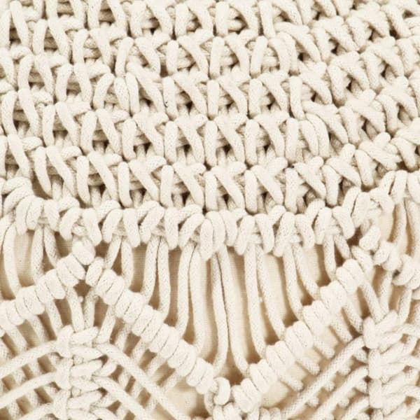 vidaXL Handgjord sittpuff makramé 45x30 cm bomull