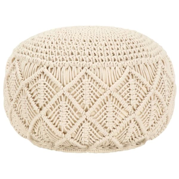 vidaXL Handgjord sittpuff makramé 45x30 cm bomull