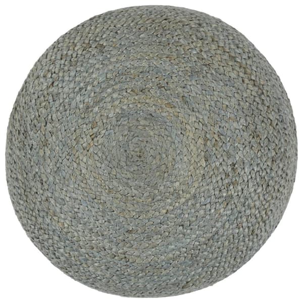 vidaXL håndlavet puf 45 x 30 cm jute olivengrøn