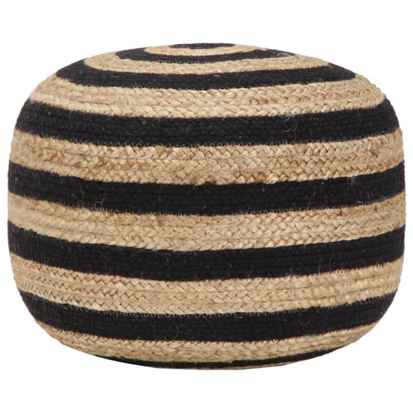 vidaXL håndlavet puf 45 x 30 jute sort