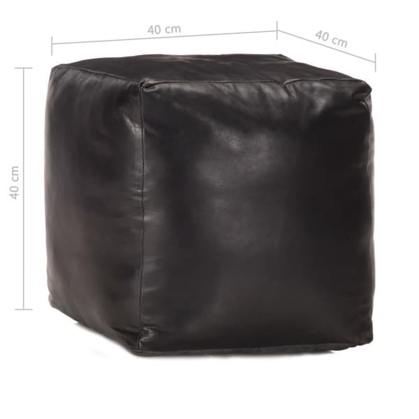 vidaXL Sittpuff svart 40x40x40 cm äkta getskinn