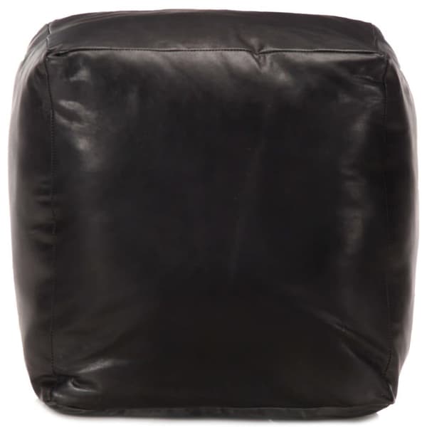 vidaXL Sittpuff svart 40x40x40 cm äkta getskinn
