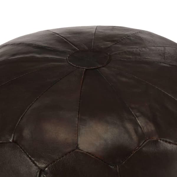 vidaXL Sittpuff mörkbrun 40x35 cm äkta getskinn