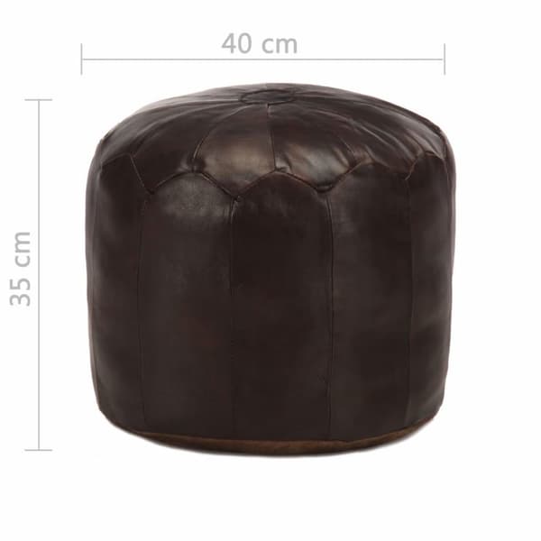 vidaXL Sittpuff mörkbrun 40x35 cm äkta getskinn