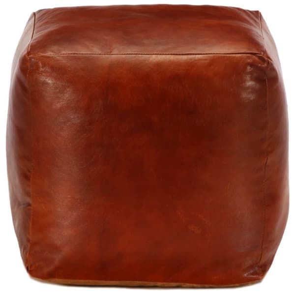 vidaXL Sittpuff brun 40x40x40 cm äkta getskinn