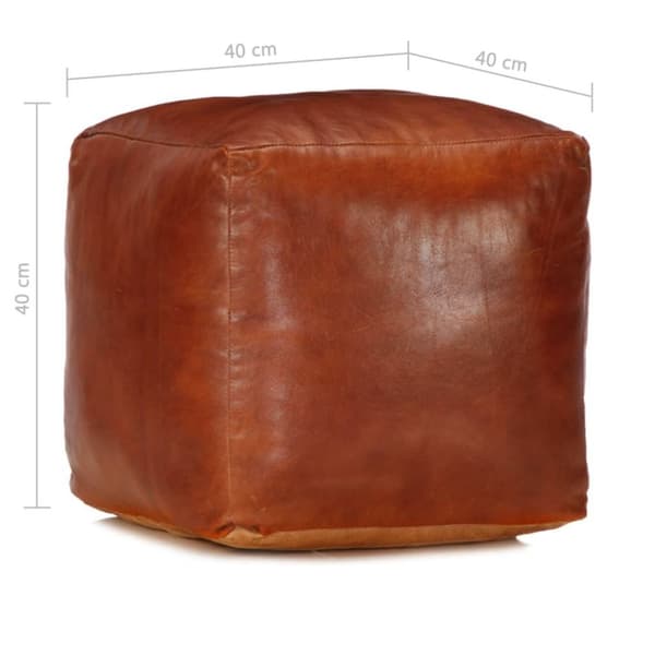 vidaXL Sittpuff brun 40x40x40 cm äkta getskinn