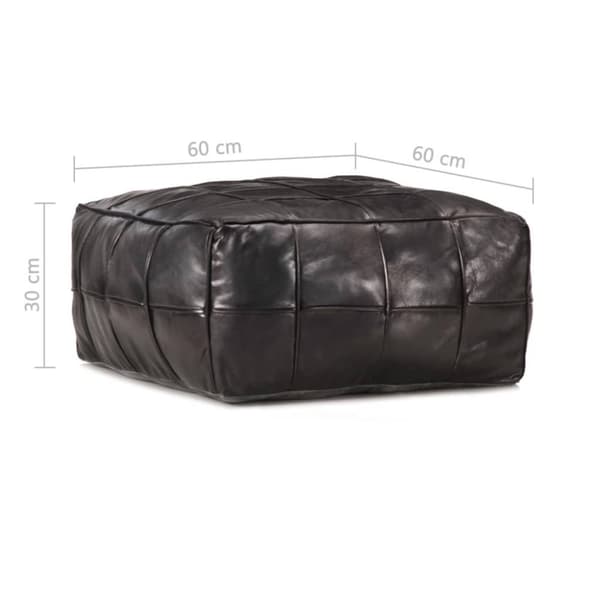 vidaXL puf 60 x 60 x 30 cm ægte gedeskind sort