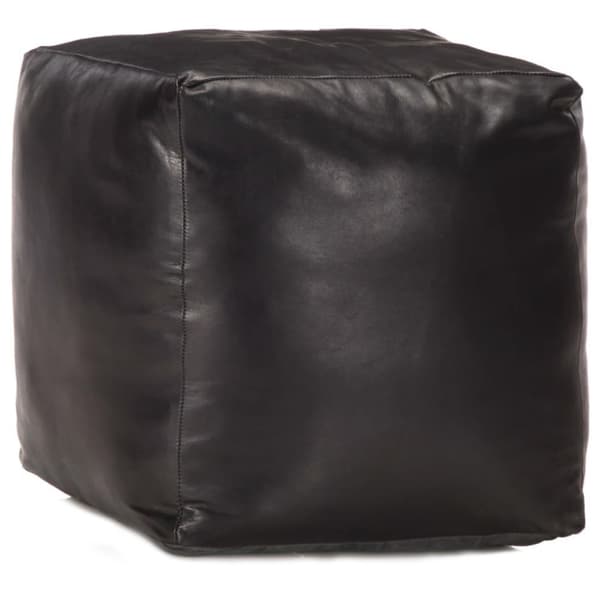 vidaXL puf 40 x 40 x 40 cm ægte gedeskind sort