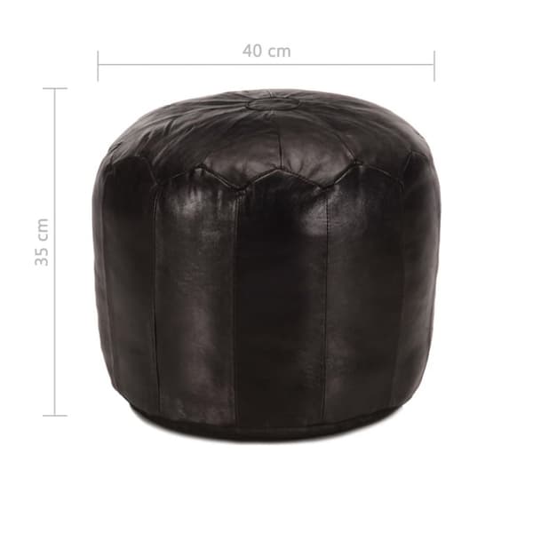 vidaXL puf 40 x 35 cm ægte gedeskind sort